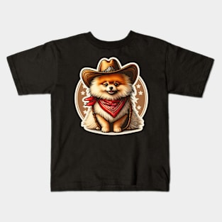 Pomeranian Cowboy Kids T-Shirt